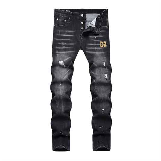 DSQ2 Logo Ripped Jeans