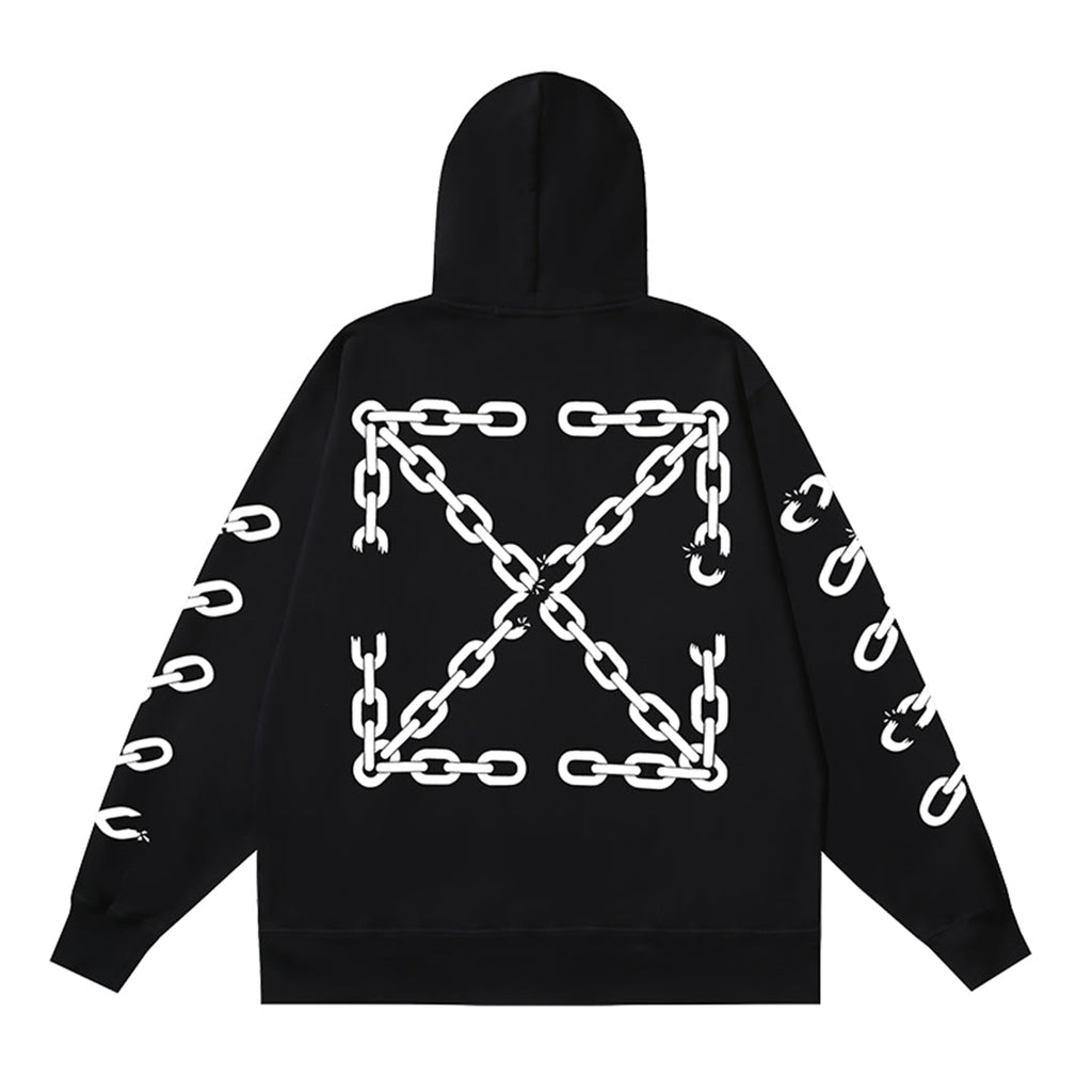 OFF Logo Print Hoodie Jacket