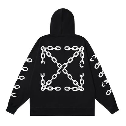 OFF Logo Print Hoodie Jacket