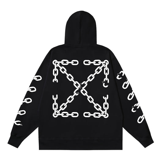 OFF Logo Print Hoodie Jacket