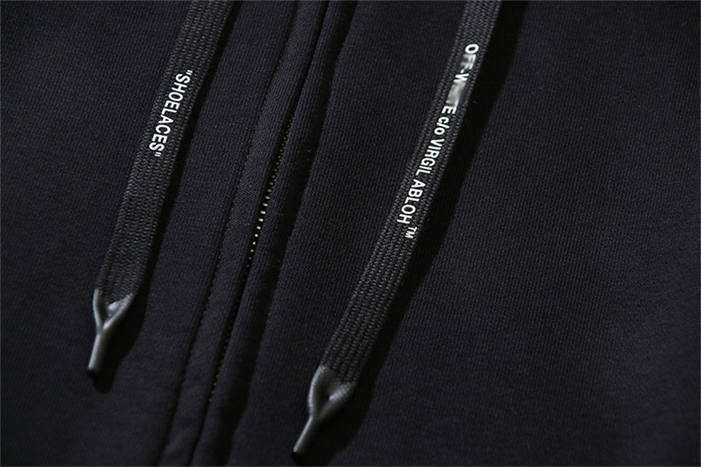 OFF Logo Print Hoodie Jacket