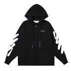 OFF Logo Print Hoodie Jacket