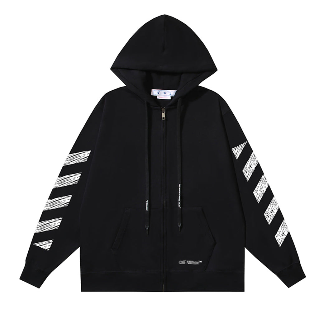 OFF Logo Print Hoodie Jacket