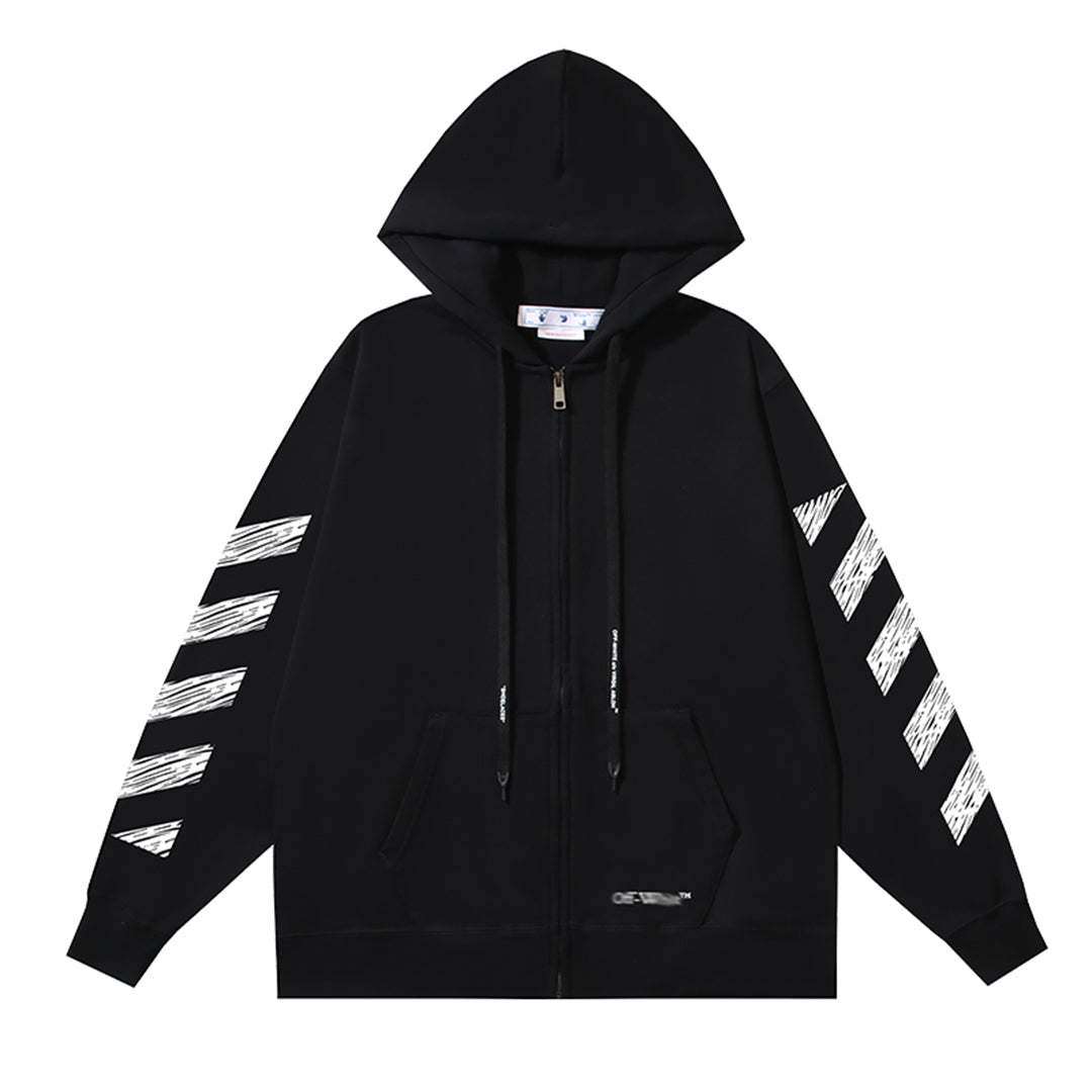 OFF Logo Print Hoodie Jacket